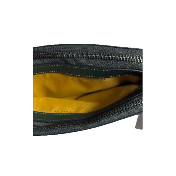 Coach Green Leather Kira Crossbody Bag NYC College Patch Football NWT - Picture 6 of 11
